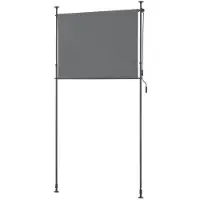 Helloshop26 Außenlager mit teleskopischen Stangen ohne Bohren 104 x 270 x 310 cm dunkelgrau 03_0006565