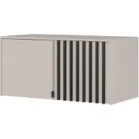 Ravio Schrankaufsatz Aufsatz für Kleiderschrank STILO 2D 105 cm Kaschmir Schwarze Lamellen