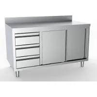CombiSteel Arbeitsschrank mit 2 Türen 3 Schubladen Aufkantung 1800x700x850mm
