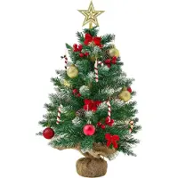 KAHEIGN Mini-Weihnachtsbaum mit Schnee
