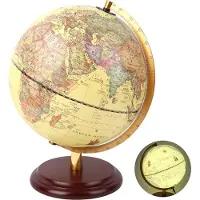 Douself 25CM 3D Antiker Globus Schulbedarf Lehrmittel Desktop Dekoration Lernspielzeug25cm antik mit Licht