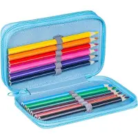 Gimboo Schulmäppchen Blau mit 2 Fächern, Federtasche, Stifteetui, Gamer