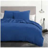 HOME LINGE PASSION 3-teiliges Mikrofaser-Bettwäscheset, 82 g – 240 x 260 cm – Blau