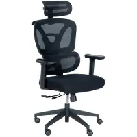 Carmen 7591 Ergonomischer Bürostuhl mit Netzrücken, Kopfstütze, Lordosenstütze und 4D-Armlehnen – Schwarz