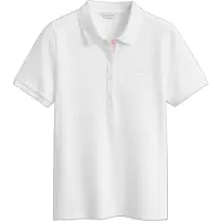 Gant Damen Poloshirt Slim Contrast Color Kurzarm, Weiß, Gr. M