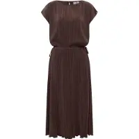 Ragwear Plisseekleid "Plisseekleid Galit YOUMODO", Damen, Gr. XL, N-Gr, braun (schwarz choco), Obermaterial: 65% Polyester PES. 35% Viskose CV., Kleider Plisseekleid