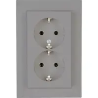 Kopp 929547000 HK07 - Schutzkontakt-Steckdose, 2-fach, Farbe: stahl