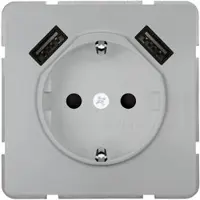 Siemens 5UB1870-0PM01 DELTA style SCHUKO-Steckdose mit doppeltem USB-Ladegerät, platinmetallic 5UB18700PM01