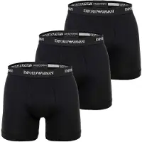 Emporio Armani Boxershorts "Boxershort PURE COTTON 3er Pack", Herren, Gr. S, 3 Stk., schwarz, Unterhosen Boxershorts