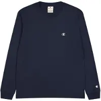 Champion Herren Legacy Basics - L-s Crewneck Langarmshirt, Marineblau, S EU