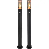 Globo 2x Stehleuchte, Bewegungsmelder, rauch, Kupfer, H 110 cm