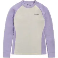 Bergans Inner:dual Merino Junior Long Sleeve light acai smoothie/vanilla white (25839) 152