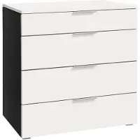 Hasena Kommode Atrine Schwarz-Weiß mit 4 Schubladen zerlegt, zerlegt (zum Selbstaufbau) 90x49x85 cm – Selezione