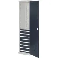 Kappes Schubladenschrank RasterPlan schmal RAL 7035/7016 Mod. 6 Lochplattentür