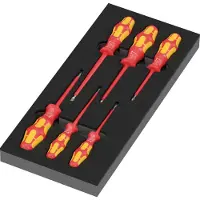 Wera 97111 Schaumstoffeinlage Schraubendreher Kraftform Serie 100 VDE Set 2 mit Werkzeug 7-tlg.