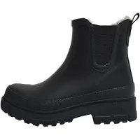 Verbenas Gummistiefelette "LUA FUR SMOOTH", Damen, Gr. 41, schwarz, Naturkautschuk, unifarben, Schuhe Gummistiefelette, Rainboots, Regenstiefel mit Logo-Schriftzug