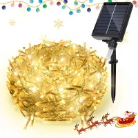 TolleTour 10M Solar LED Eisregen Lichterkette Innen Warmweiß Lichtervorhang 400 LEDs Eiszapfen Weihnachtsbeleuchtung 8 Modi Weihnachtsdeko Party