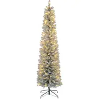 MH Handel GmbH Weihnachtsbaum 210 cm, LED-Lichterkette, Kunstkette, flammhemmend, Metallbasis, Grün