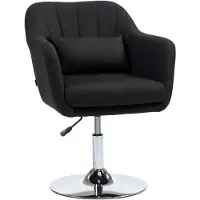MH Handel GmbH Drehstuhl, höhenverstellbarer Bürostuhl, leinenartiges Polyester, Metall, 60 x 60 x 79-91 cm, Schwarz
