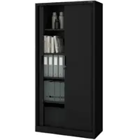 Jan Nowak Aktenschrank Abschließbar DAMIAN mit Rolladentüren 185 x 90 x 45 cm Schwarz
