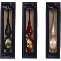 Décoris Spitze glas d8l31 cm grün/rot a3 Weihnachten (tweekleurig)