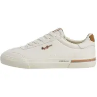 Pepe Jeans für Damen. PLS300030 Sneaker Kenton Essence gebrochenes Weiß (36), Wohnung, Schnürsenkel, Lässig