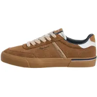 Pepe Jeans für Herren. PMS300032 Sneaker aus Wildleder Kenton Suede camel (41), Beige, Wohnung, Spaltleder, Schnürsenkel, Lässig