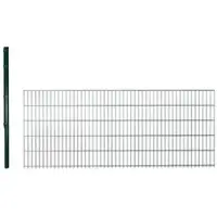 Hadra Doppelstabmattenzaun, grün, 8/6/8 mm, Erweiterungs-Set à 2,5 m, inkl. Pfosten, FL - gruen