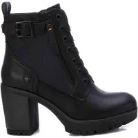 Refresh für Damen. 17123202-NEGRO Stiefelette mit Schnalle -Höhe Absatz 8cm- schwarz (36), 5 bis 8 cm, Schnürsenkel, Reißverschluss, Lässig,
