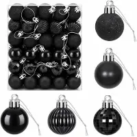 vidaXL Weihnachtskugelset 150 stk. Schwarz 3 cm Polystyrol 42050603