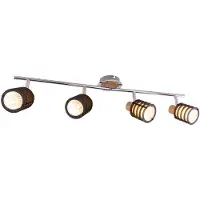 Globo Deckenleuchte, Chrom, Glas, Holz, beweglich, L 28 cm, VICI