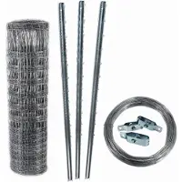 Aquagart 150m Wildzaun Forstzaun 150/13/15+ Pfosten + Spanndraht