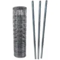 Aquagart 50m Wildzaun Forstzaun 150/13/15+ Z-Profil Zaunpfosten