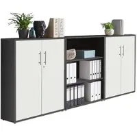 Moebel-dich-auf Aktenschrank TABOR 9 in anthrazit / weiß matt, Schrankwand, Büroschrank, abschließbar, Metallgriffe