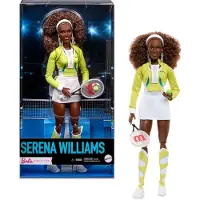 Barbie Signature Serena Williams Sammlerpuppe mit Tennis-Outfit, Schläger und Ball