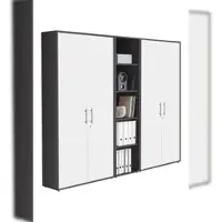 Moebel-dich-auf Aktenschrank TABOR 10 in anthrazit / Gold Harbor Oak Schrankwand, Büroschrank, abschließbar, Metallgriffe