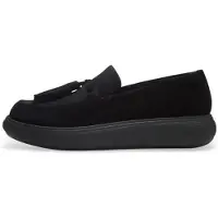 FitFlop für Damen. JHS-090 Antik-Mokassins Iq-Comff schwarz (41), Leder, Wohnung, 1 bis 3 cm, Keine, Lässig