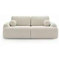 GRAINGOLD 3-Sitzer Sofa Aurio - Gepolstertes Sofa - Moderne Sofa mit Bettfunktion - Wohnzimmer Sofa mit Bouclé-Stoff - Creme