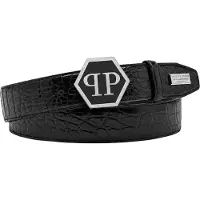 Philipp Plein Ledergürtel "Hexagon Crocco Geprägt"