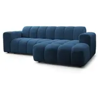 Masseno Ecksofa TISI L-Form, Wohnzimmersofa, Couch, Soffa, Couchgarnitur- Blau, ARAGON 79