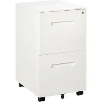 EStore AKTENSCHRANK mit 2 Schubladen, Rollen, für Akten im A4 Format, Stahl, Weiß