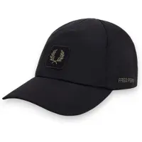 Fred perry für Herren. HW3385 Schwarze Kappe aus Nylon mit Knittereffekt (OSFA), Lässig, Polyamid, Nachhaltig
