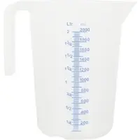Schneider - Meßbecher, 2,0 l, geprägte Skala, blaue Schrift, offener Griff