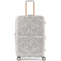 Braccialini Queen Hartschalen Trolley Rosa mit floralem Print, TSA-Zahlenschloss, erweiterbarem Volumen und 360°-Rollen