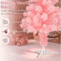 LZQ Künstlicher Weihnachtsbaum 120 cm Rosa, PVC Tannenbaum Kunsttanne mit Ständer, Weihnachtsdeko