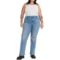 Levi's Damen Plus Size 726 High Rise Flare Jeans,Medium Indigo Destructed,22 S