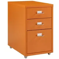 Helloshop26 - Büroschrank Aufbewahrungseinheit auf Rollen Stahl 48 x 28 x 41 cm orange
