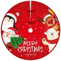 Sonstiges Weihnachtsbaumrock Rot 90cm, Robustes Kunstleder, Einfache Montage
