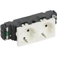 Legrand 077562 Schutzko-Steckdosen, 2-fach (4 Module), Farbe: weiß (RAL 9010)