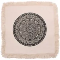 Ancient Wisdom Kissen mit traditionellem Mandala-Muster - 60x60 cm - schwarz